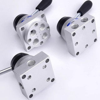 Linh Kiện Khí Nén K34R6-8D Van Điều Khiển 4 Chiều Tay Xoay 3 Vị Trí Cho Xi Lanh BZ4S