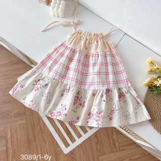Váy Hè 2 Dây Vintage Phối 3 Tầng Cho Bé Gái Đi Học, Đi Chơi, Đi Biển, Ở Nhà,.... 8-26kg