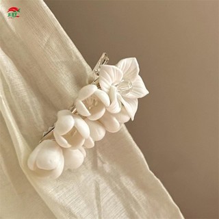 Vintage Pha Lê Kẹp Tóc Trắng Nguyên Chất Hoa Cao Cấp Kẹp Tóc Bên Cho Bé Gái Trang Trí Phụ Kiện Tóc
