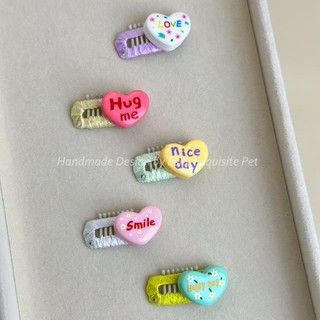 Đầy Màu Sắc Tình Yêu Thú Cưng Kẹp Tóc BB Kẹp Yorkshire Chó Phụ Kiện Chó Con Kẹp Malzis Gấu Kẹp Tóc