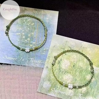 K2nightFee Xanh Lá Bốn Lá Cỏ Ba Lá Handmade Dây Vòng Tay Tinh Tế May Mắn Lắc Tay Trang Sức Quà Tặng VN
