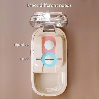 Hộp cắt viên chống bụi, chia ngăn, nghiền thuốc nhỏ/lớn HEARTHLY