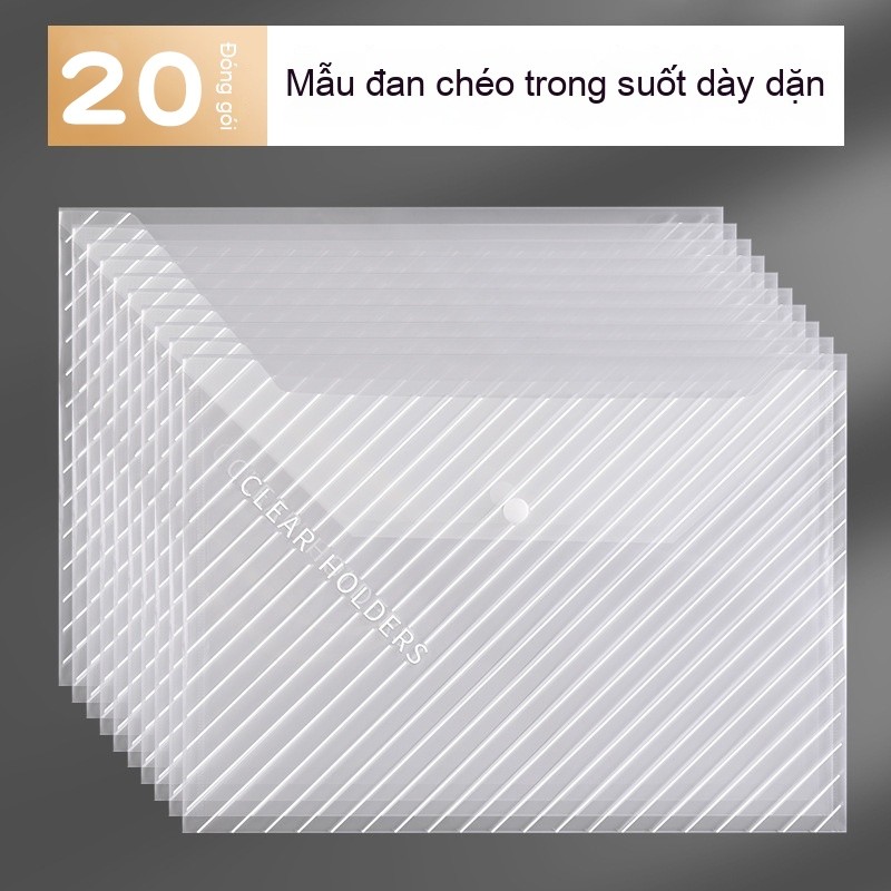 Túi Đựng Tài Liệu A4 Trong Suốt - Túi Khuy Bấm Clear Bag Đựng Tài Liệu Văn Phòng Học Sinh