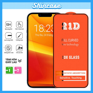 Kính Cường Lực iPhone 21D Bảo Vệ Cao Cấp Full Màn - iP 6/6s/7/8/Plus/X/XS/XR/11/12/13/14/15/16/17Pro/Max/Mini/Air