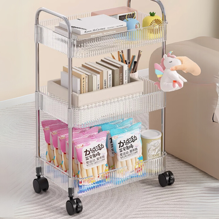 Kệ Đựng Đồ Nhà Tắm Chữ Nhật Đa Năng 3 - 4 Tầng Xoay 360 Độ, Kệ Chia Tầng Đựng Đồ Có Bánh Xe Tiện Lợi