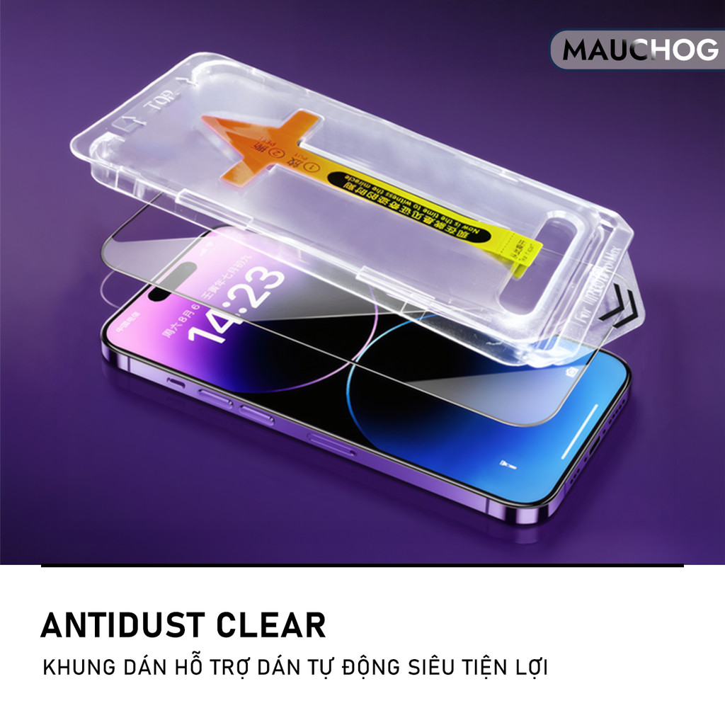 Kính Cường Lực Trong Suốt Có Khung Dán Lấy Bụi Cho Điện Thoại iPhone 17 Pro Max 16 15 14 13 12