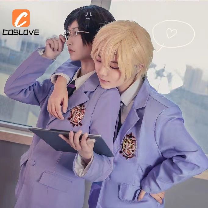 Anime Ouran Trường Trung Học Chủ Câu Lạc Bộ Cosplay Quần Áo Trọn Bộ Trang Phục Trang Phục Cho Người Đàn Ông Tím Đồng Phục Cosplay Đảng
