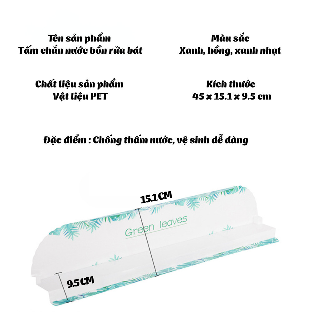 [LOẠI 1] Tấm Chắn Nước Bồn Rửa Bát Chống Bắn Nước Và Dầu Mỡ DinoHome Dán Cố Định, Dễ Dàng Lắp Đặt