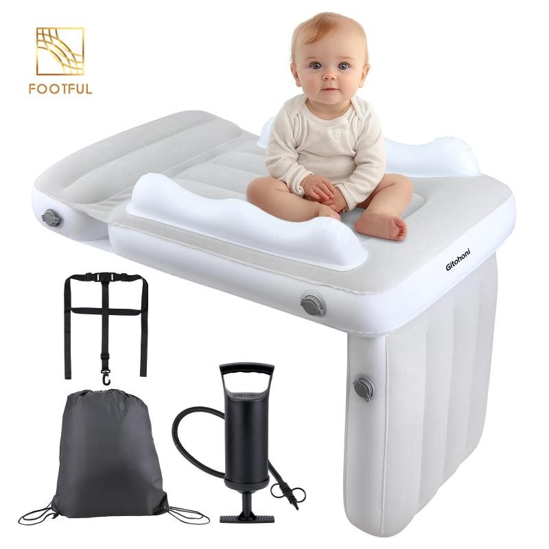Giường hơi hình máy bay cho trẻ em, đệm lót ghế máy bay giường hơi PVC dày dặn