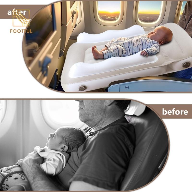 Giường hơi hình máy bay cho trẻ em, đệm lót ghế máy bay giường hơi PVC dày dặn