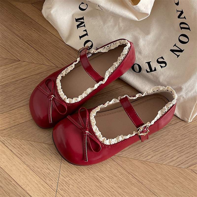 🔥Còn hàng🔥Giày búp bê mũi tròn Giày Mary Jane của Pháp dành cho nữ 4 màu có sẵn(size35-40)