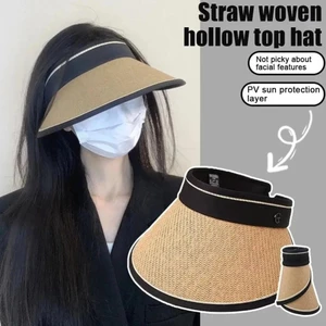 Mũ dệt rơm vành rộng chống nắng, gấp gọn tiện lợi, phù hợp cho chuyến đi biển với lớp lót PVC