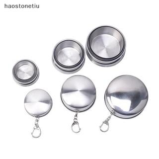 Cốc gấp bằng thép không gỉ HA - Cốc uống nước tiện lợi cho du lịch với khả năng gập lại và móc khóa