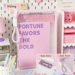 Túi đựng tài liệu A4 nhiều ngăn trong suốt tiện lợi, Túi đựng sách vở học sinh văn phòng dễ thương