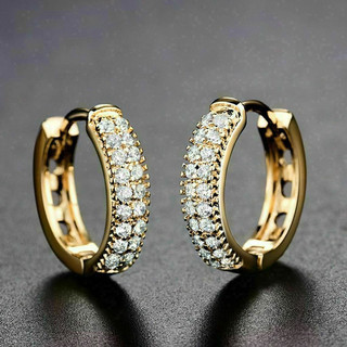 S925 Sterling Bạc Zircon Vòng Bông Tai Trang Sức Thời Trang Đơn Giản Quà Tặng Nữ