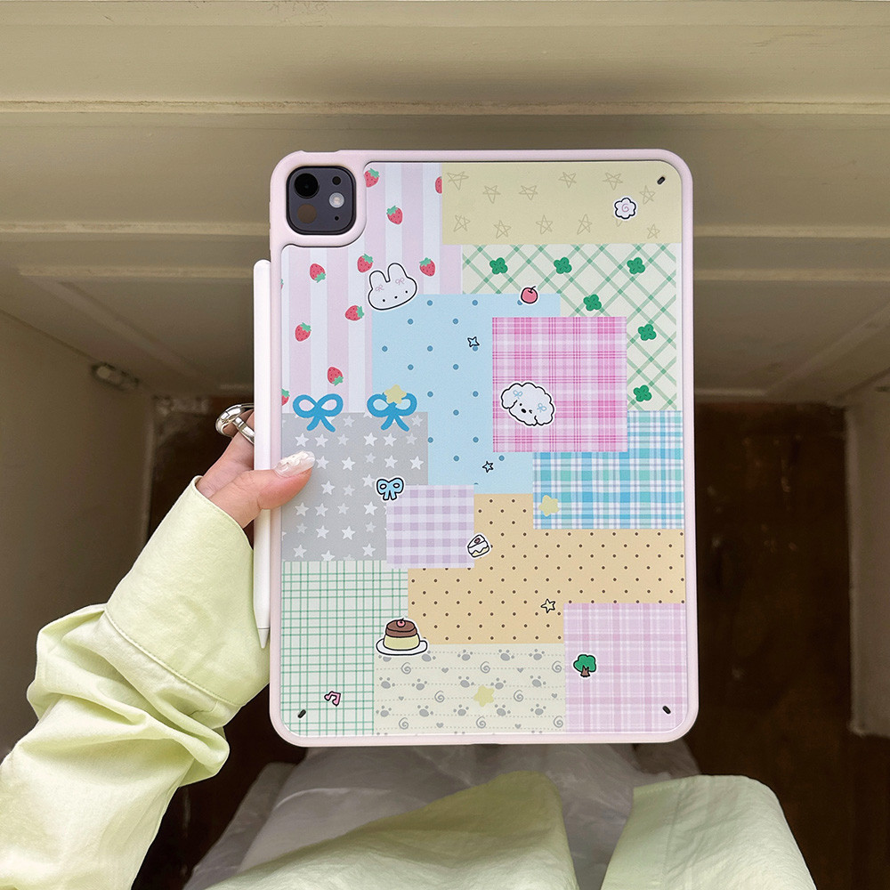Vỏ Acrylic Cứng Tuya Bunny Puppy Cover Cho Mini6 Mini7 A17Pro IPad 5 6 7 8 9 10 11 A16 Air 2 3 4 5 6 Air 11 M2 Pro10.5 10.2 "Pro11 2018 2020 2021 2022 M4 Pro13 2024 2025