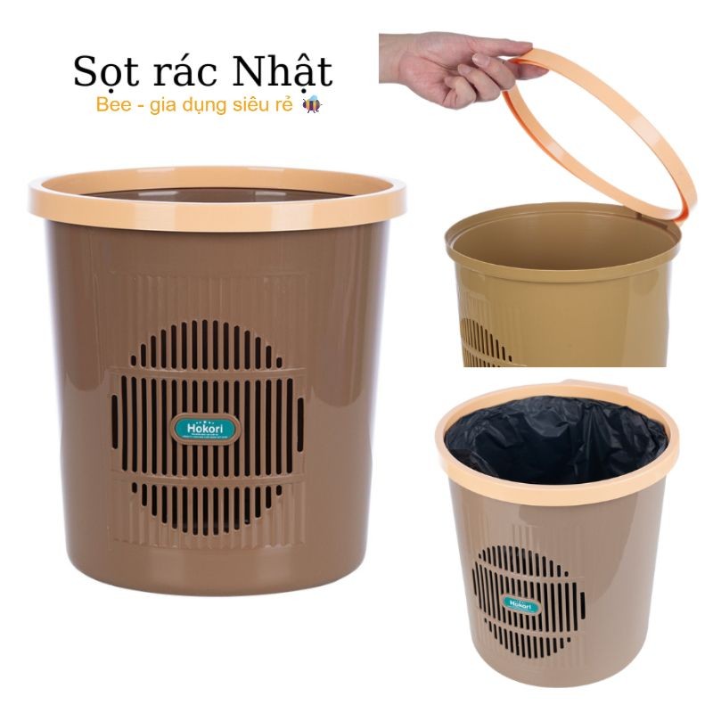 Sọt rác Nhật Hokori, Thùng đựng rác phòng khách, nhà bếp, nhà tắm Việt Nhật (mã 5121)