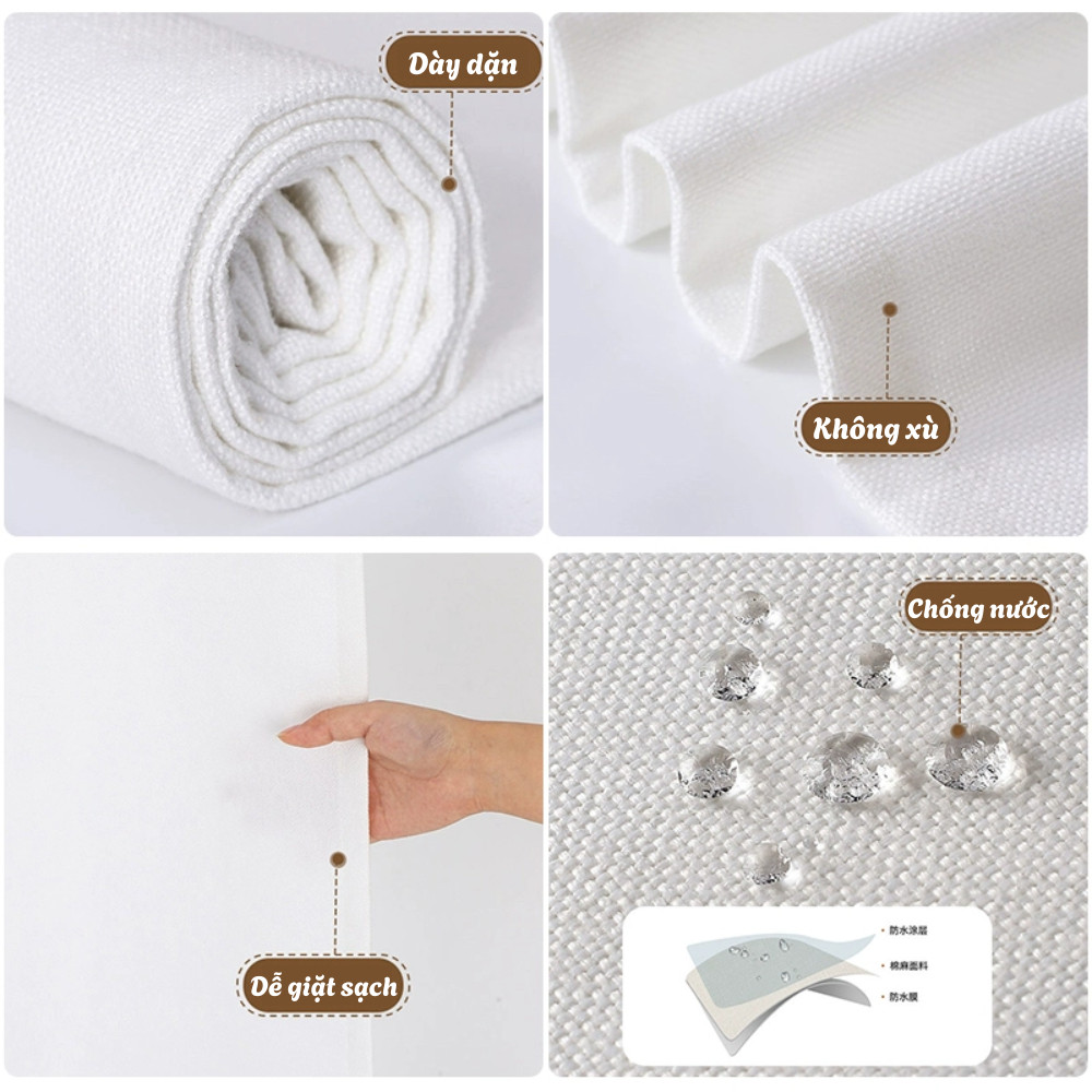 Tấm Phủ Tủ Lạnh Chống Bụi Có Ngăn Để Đồ, Vỏ Bọc Máy Giặt Vải Lanh Cotton Chống Thấm Nước