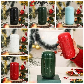 Wangcai Cốc giữ nhiệt Mini WANGMCAI, Bình chân không di động bầu trời đầy sao bằng thép không gỉ, Cốc giữ nhiệt ô tô giữ nhiệt cầm tay chống rò rỉ lạnh và nhiệt Bình nước giữ nhiệt di động cho trẻ em 