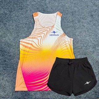Weiduan Men's Sport Suit Physical Examination Track and Field Running Workout Training Short Shorts Quick-Drying Sweat-Wicking Men's Vest KJSp
