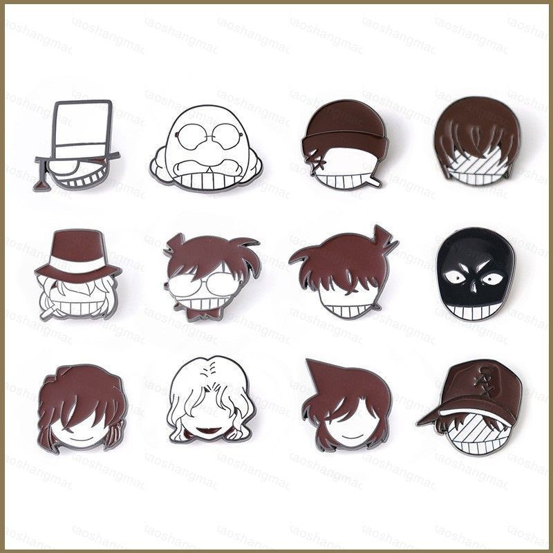 HK1 Thám Tử Lừng Danh Conan Men Trâm Huy Hiệu Anime Dễ Thương Ve Áo Chân Ran Kaito Kiddo Trang Sức Phụ Kiện Quà Tặng