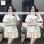 Áo phông form rộng tay lỡ chất vải cotton- nơ an pha in ngực-shopthubio98