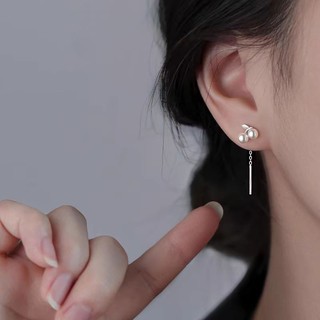 S925 Bạc Anh Đào Dây Tai Đơn Giản Trang Sức Thời Trang Nữ Quà Tặng