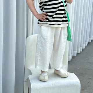Quần chống muỗi mùa hè mới cho bé trai và bé gái, quần mỏng kiểu Hàn Quốc cho trẻ em, quần cotton lanh rộng rãi thoải mái