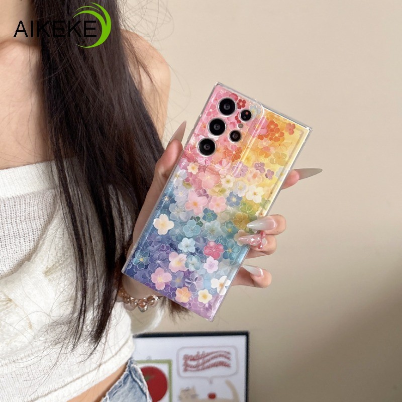 Ốp Điện Thoại Hoa Nhiều Màu Sắc Thanh Lịch Cho Samsung Galaxy M51 M35 M34 M33 M32 M31 M31S M30 M30S M23 M22 M20 M15 M14 M13 M12 M11 F22 F12 5G 4G Ốp Lưng Mềm Hoa Xanh Dễ Thương