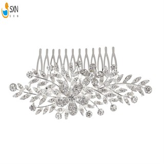 Đám Cưới Hoa Bạc Lược Tóc Nữ Ngọt Lấp Lánh Kim Cương Giả Lược Barrette Cho Người Phụ Nữ Tóc Trang Trí Đồ Trang Trí