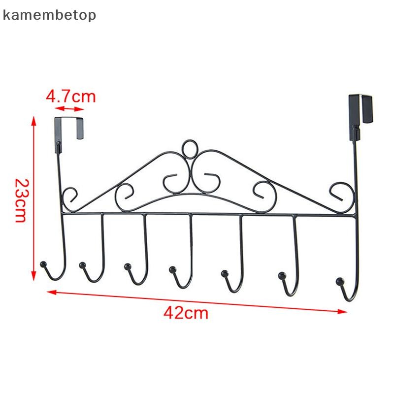 Giá treo kim loại BETO trên cửa, 7 móc, dùng cho khăn/mũ/áo, phụ kiện tổ chức ngoài trời