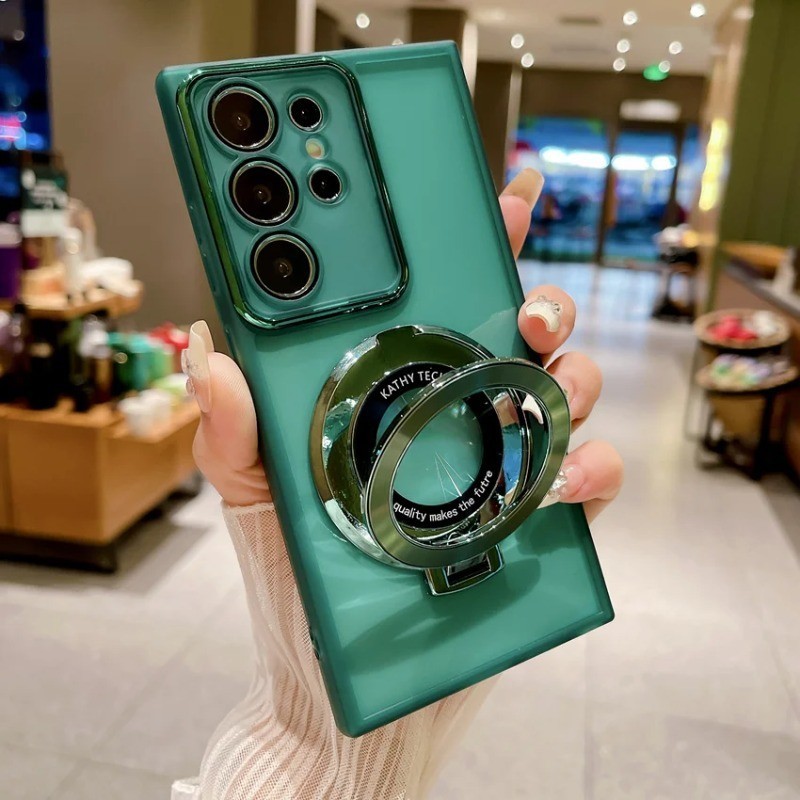 Vỏ Mới Giá Đỡ Nhẫn Ốp Lưng Điện Thoại Samsung S24 S23 S22 Plus S23 FE S24 S23 S22 Siêu Bảo Vệ Camera Trong Suốt Mềm