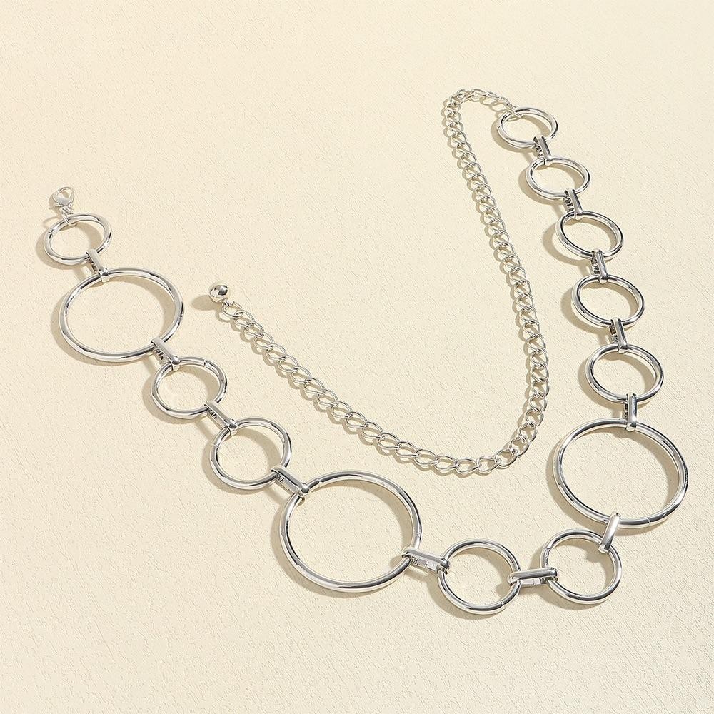 Dây đeo thắt lưng TRACELIOIAN, Dây đeo thắt lưng nữ thiết kế đơn giản có thể điều chỉnh, Dây đeo thắt lưng hình tròn lớn sang trọng hợp thời trang