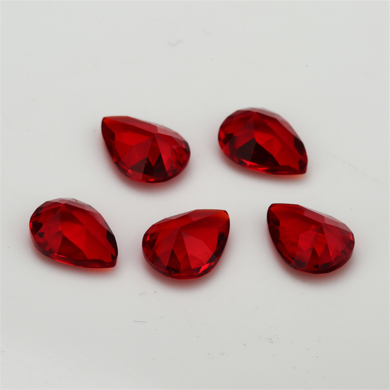 200 Chiếc 100 Quả Lê Garnet Màu Rời Thủy Tinh Đá Quý Tổng Hợp Cho Trang Sức DIY 3x5 ~ 10x12mm