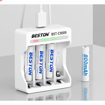 Combo 4 pin AA/AAA kèm sạc hãng BESTON Pin mic không dây camera pin điều khiển pin đồ chơi Pin sạc aa bộ sạc pin tiểu