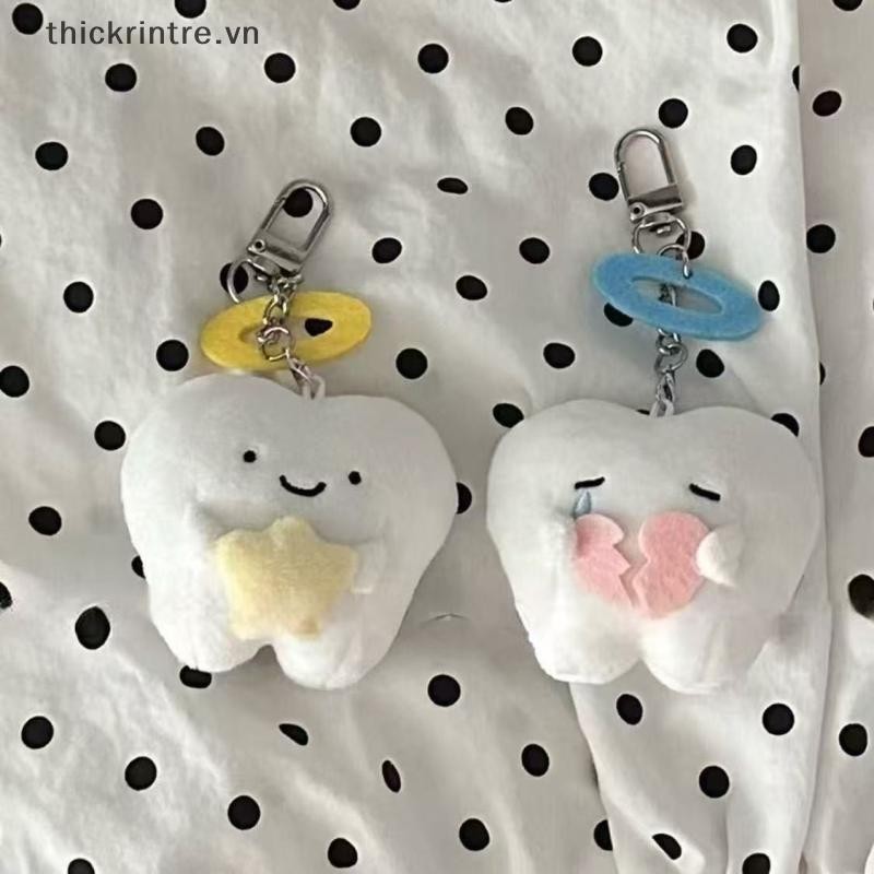 THI Dễ Thương Sáng Tạo Răng Sang Trọng Búp Bê Sang Trọng Hoạt Hình Búp Bê Móc Khóa Ba Lô Mặt Dây Chuyền Túi Phụ Kiện Trang Trí Quà Tặng VN