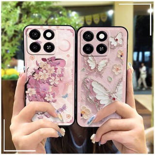 Ốp điện thoại ZTE Blade A35/A55, TPU mềm, chống va đập, bền, chống bụi, thiết kế hoạt hình hoa