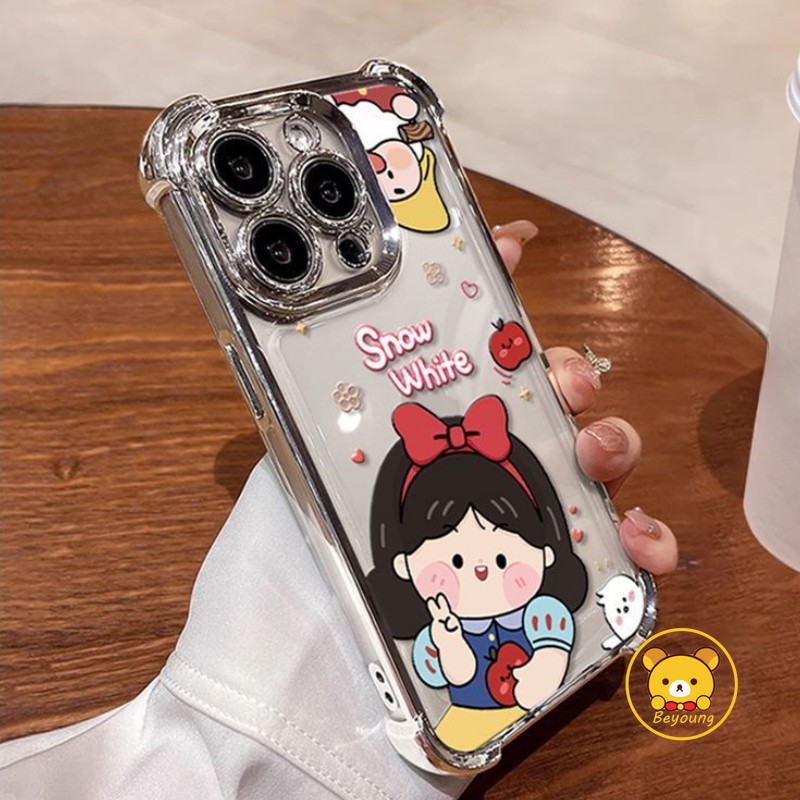 Mạ Túi Khí Ốp lưng Honor 500 400 Magic 8 Pro Lite Smart X9D X70 X70i X5C X5B Plus Vỏ Trong Suốt Hoạt Hình Bạch Tuyết Dễ Thương Alice Trong Suốt Bìa Mềm