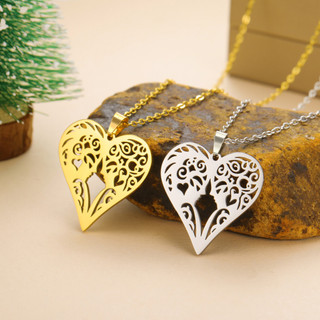Vòng cổ bằng thép không gỉ SKYRIM có mặt dây chuyền hình trái tim, trang sức ngọt ngào lãng mạn cho cặp đôi