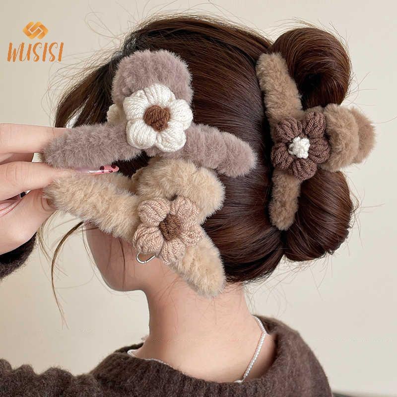 [WUSISI] Kẹp tóc hoa sang trọng cỡ lớn cổ điển cho bé gái Tóc đuôi ngựa thanh lịch Vuốt tóc mỏ vịt Kẹp mũ đội đầu bé gái Quà tặng MỚI