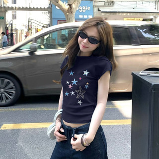 áo baby tee ôm body Xanh đậm áo girl phố mùa hè kiểu nữ sexy style xinh chất áo thun  Eleclassm