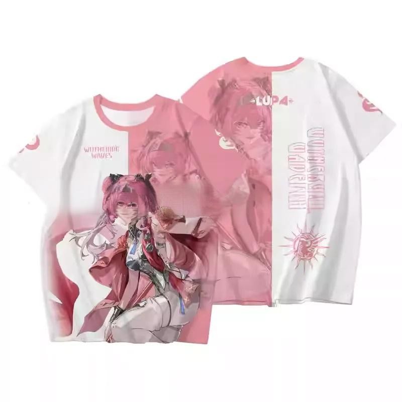 GN Wuthering Waves Lupa Cosplay Áo Thun Mùa Hè Anime Tay Ngắn Full Graphic Top
