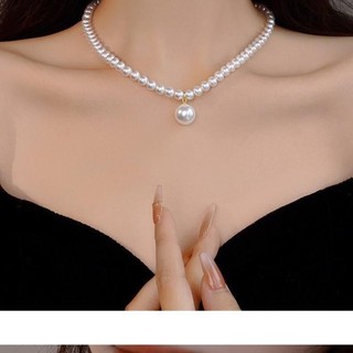 [ DAISYN ] N976 vòng cổ ngọc trai mặt hạt lớn , dây chuyền ngọc trai nhân tạo , chuỗi hạt ngọc