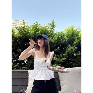 Mỹ Thiết Kê màu Trơn Niche Camisole Quần Áo Nữ Hot Girl Phong Cách Eo Ôm Hơn Nhìn Phù Hợp Với Tất Cả Trận Đấu Top 6.4