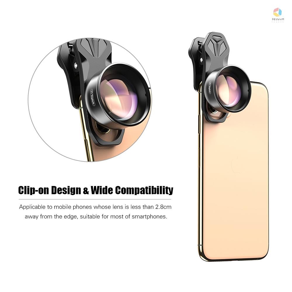 Ống kính tele điện thoại nhiều lớp APEXEL HB2X Zoom 2X cho ống kính kép / điện thoại thông minh ống kính đơn cho iPhone X / Xs / 8P Samsung Huawei Xiaomi Điện thoại di động