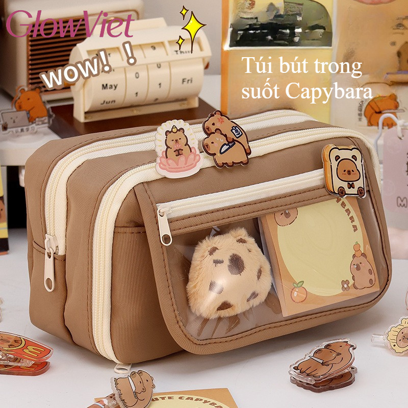 Túi đựng bút hoạt hình Kawaii, Túi đựng bút dung tích lớn đa chức năng, Chống mài mòn & chống bẩn