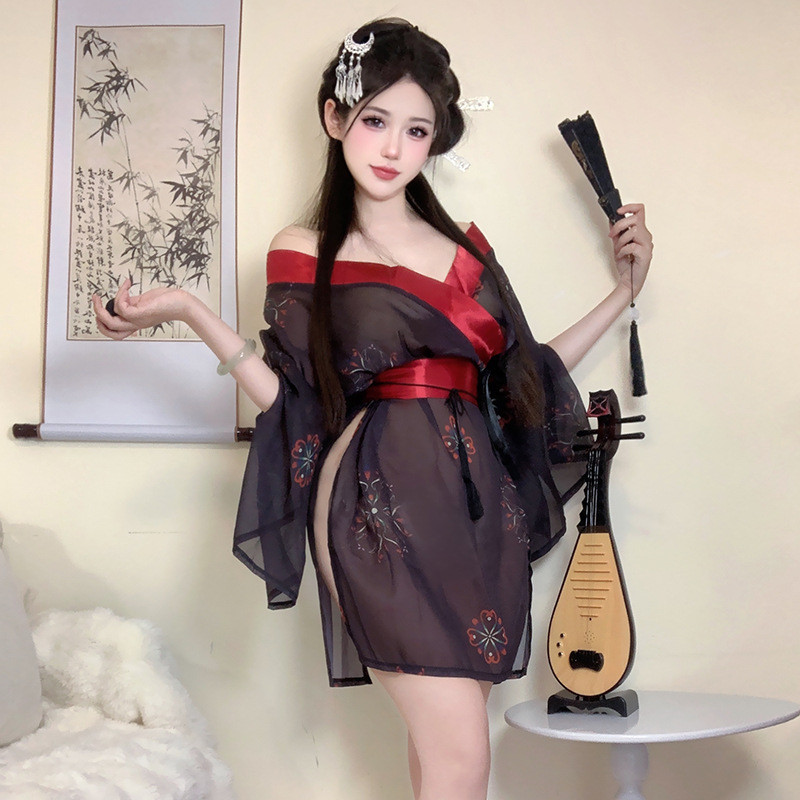 Gợi Cảm Phong Cách Nhật Bản Gợi Cảm Đồ Lót Kim Cương Đồng Phục Pure Desire Free Bộ Đồ Ngủ In Hình Nhân Vật Màu Đen Phù Hợp Với