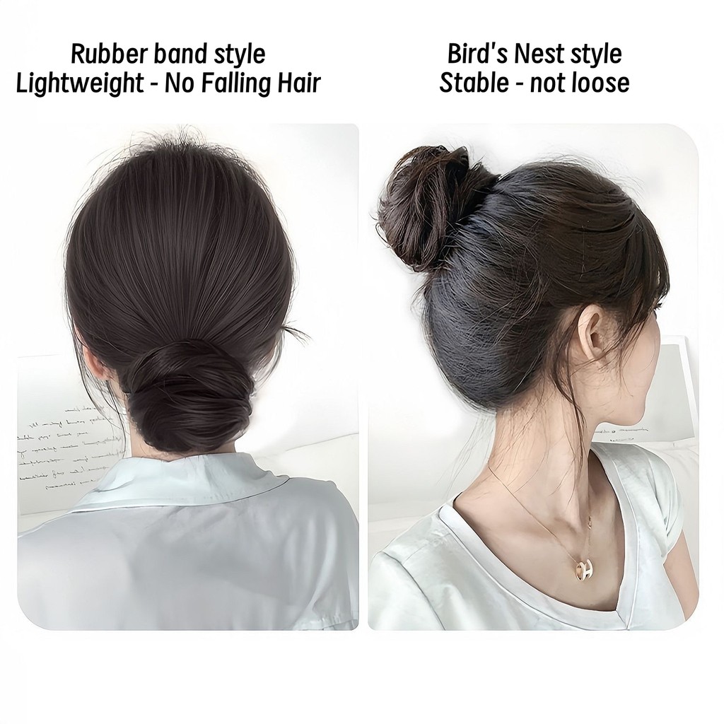 Có Thể Điều Chỉnh Tổ Chim Bun Tóc Kẹp Cho Nữ Lông Tơ Bun Giả Quấn Tóc Voluminous