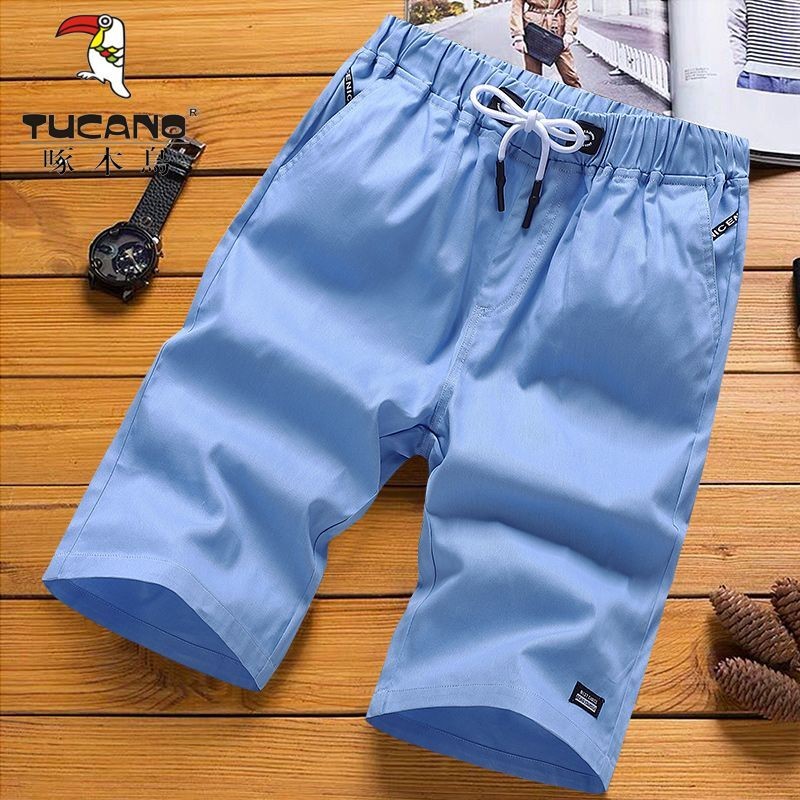 Quần short nam mùa hè 2025 retro mới lưng cao giảm béo co giãn thời trang dáng rộng giản dị quần short chân thẳng