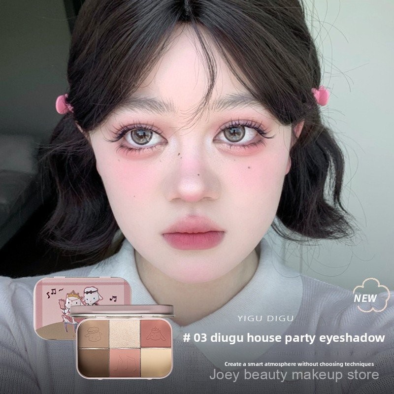 Bảng phấn mắt YIGUDIGU, bảng màu ngọc trai mờ, highlight DJVA
